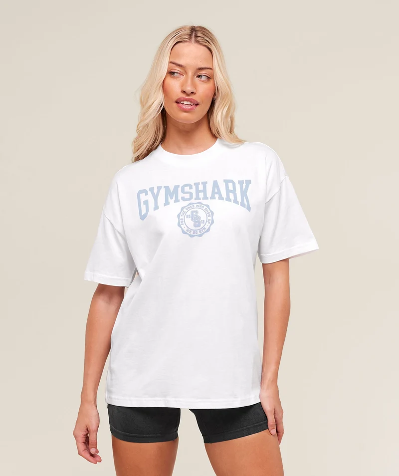 Gymshark Collegiate Graphic T-Shirt - White