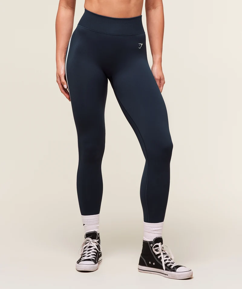 Gymshark Lift Varsity Seamless Leggings - Heavy Blue