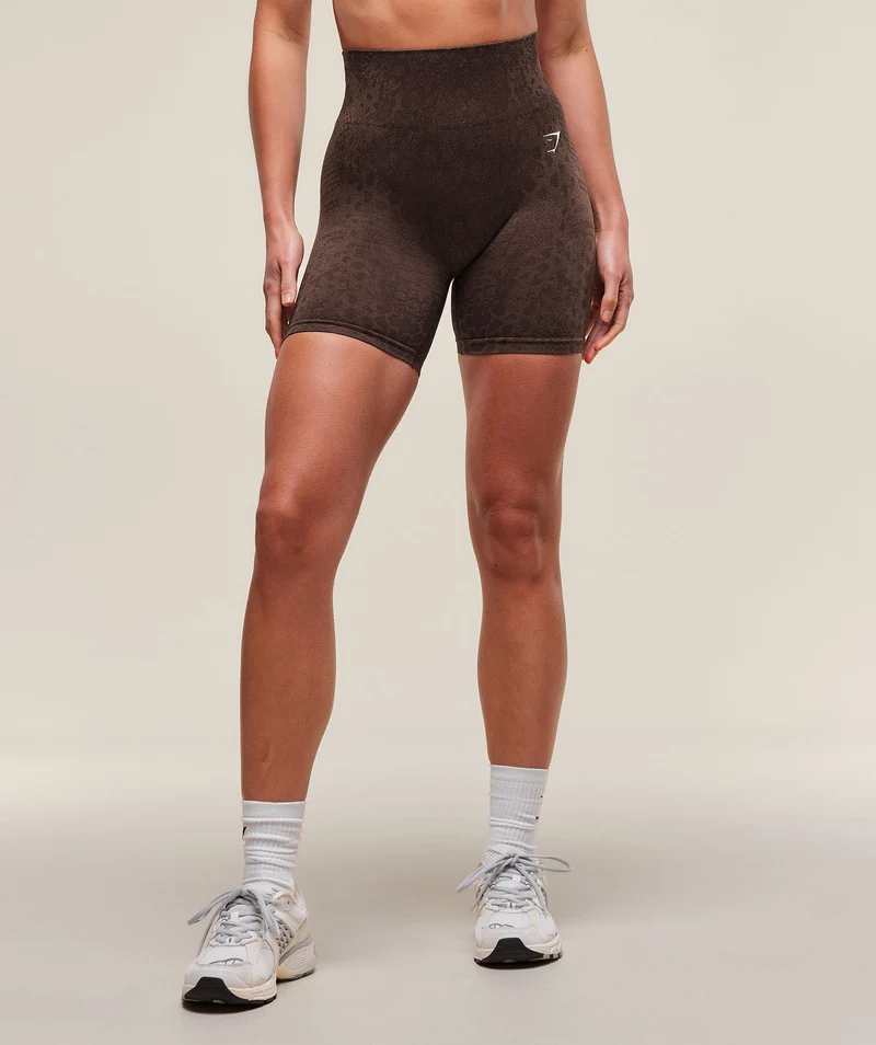 Gymshark Adapt Animal Seamless Shorts - Soft Brown/Archive Brown