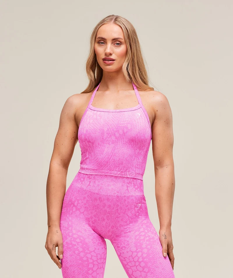 Gymshark Adapt Animal Seamless Midi Tank - Sour Pink/Vibrant Pink