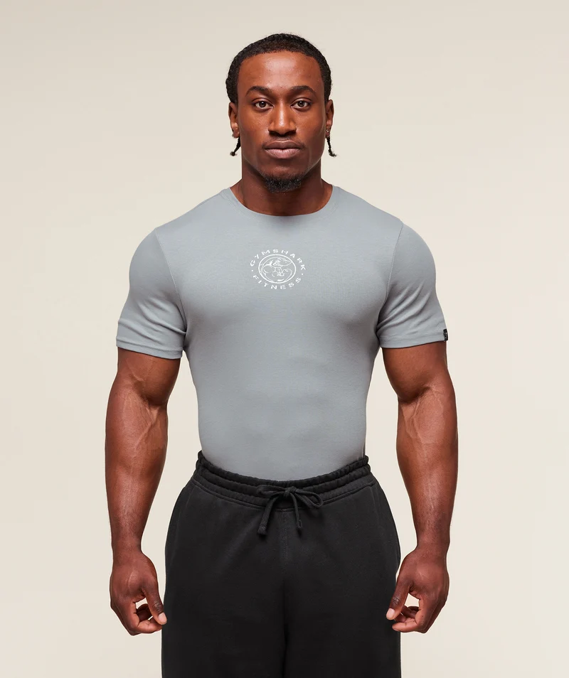 Gymshark Legacy Ribbed T-Shirt - Denim Grey