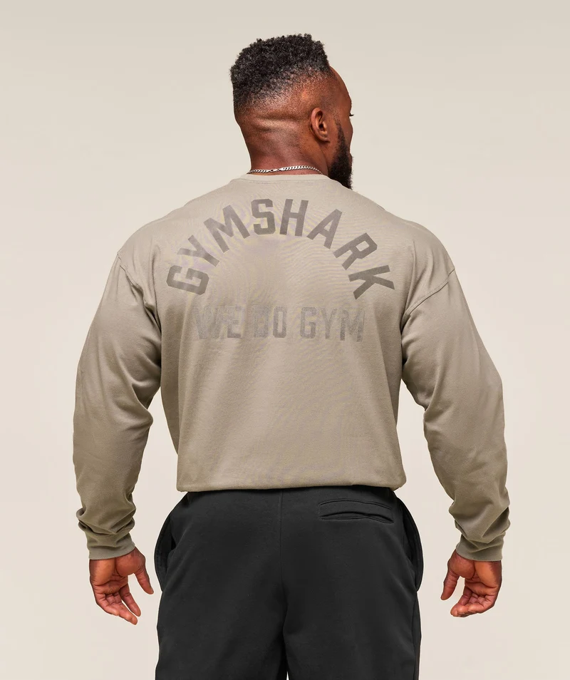 Gymshark We Do Gym Long Sleeve T-Shirt - Linen Brown