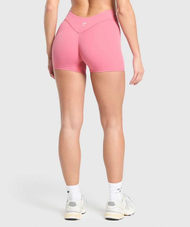 Gymshark Dipped Waistband Shorts - Sunset Pink