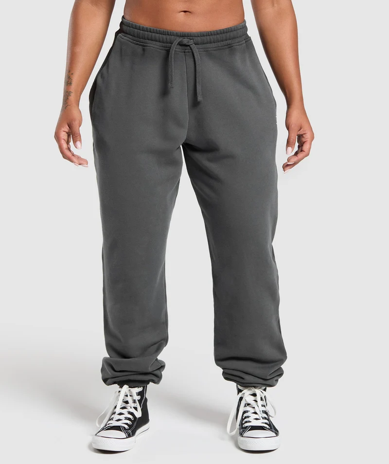 Gymshark Gains Washed Loopback Joggers - Asphalt Grey/Black/Spray Dye