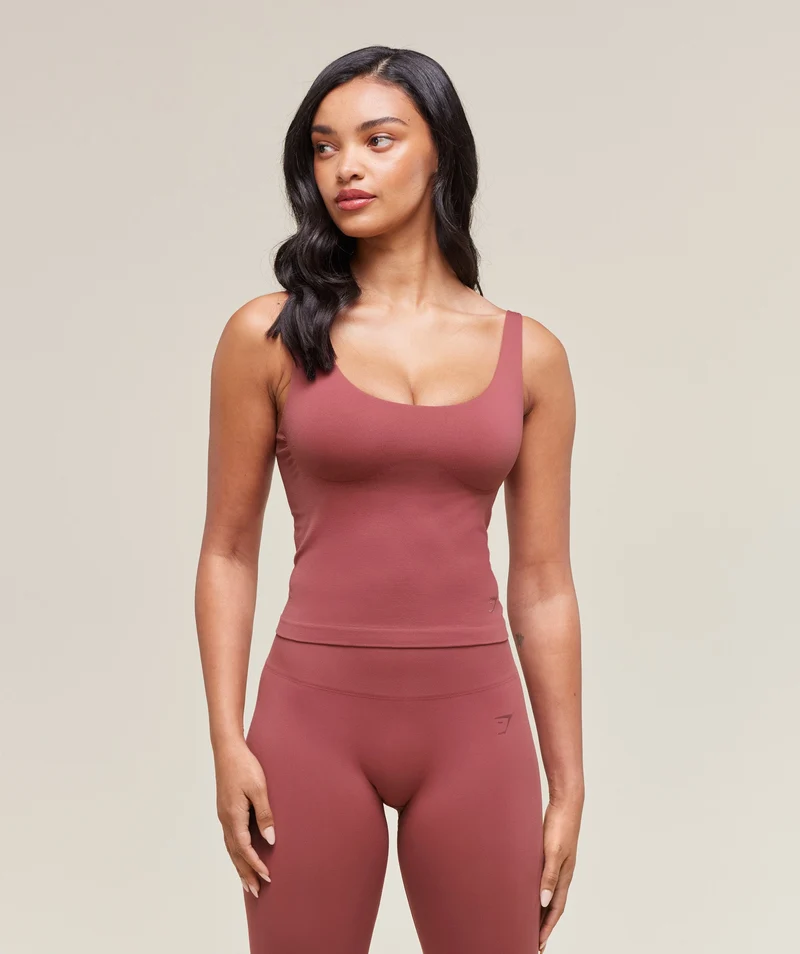 Gymshark Soft Sculpt Shelf Tank - Washed Berry Pink