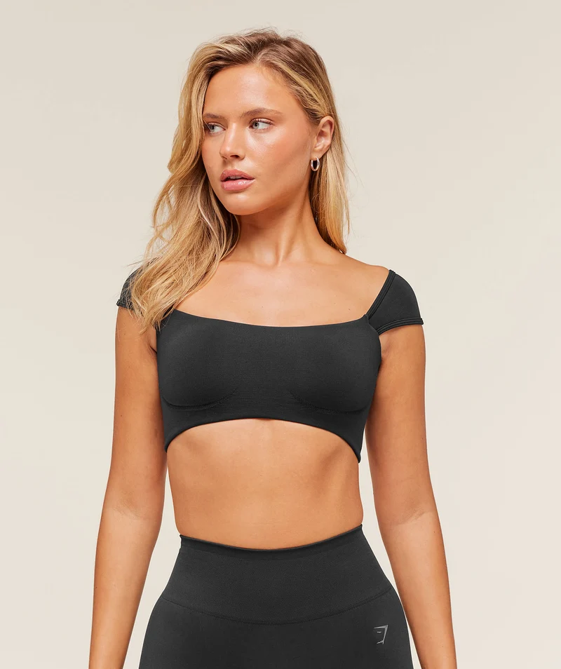 Gymshark Soft Sculpt Cap Sleeve Bralette - Black