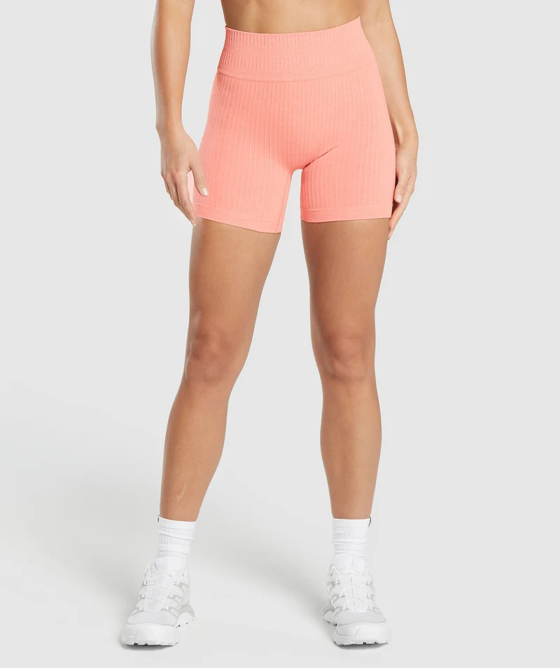 Gymshark Luxe Seamless Shorts - Bros Muted Coral Marl