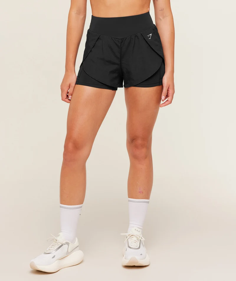 Gymshark Running 2-in-1 Shorts - Black