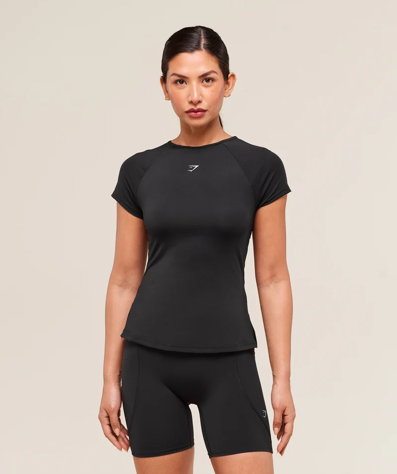 Gymshark Running Back Vent T-Shirt - Black