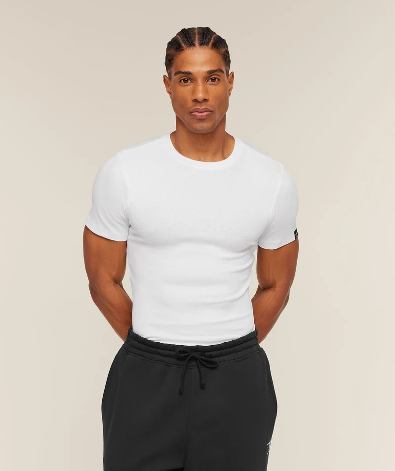 Gymshark Ribbed T-Shirt - White