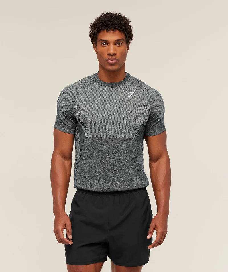 Gymshark Vital Seamless T-Shirt - Graphite Grey/Soft White