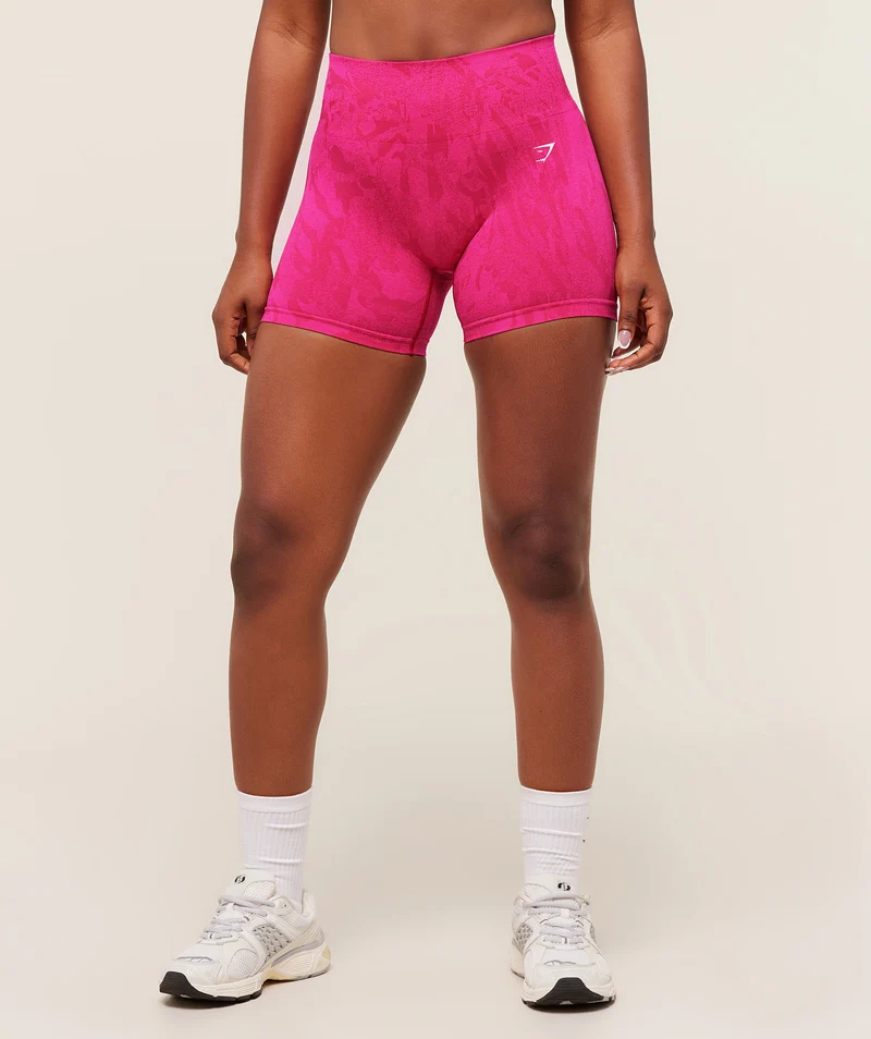 Gymshark Adapt Camo Seamless Shorts - Build Pink/Energy Pink