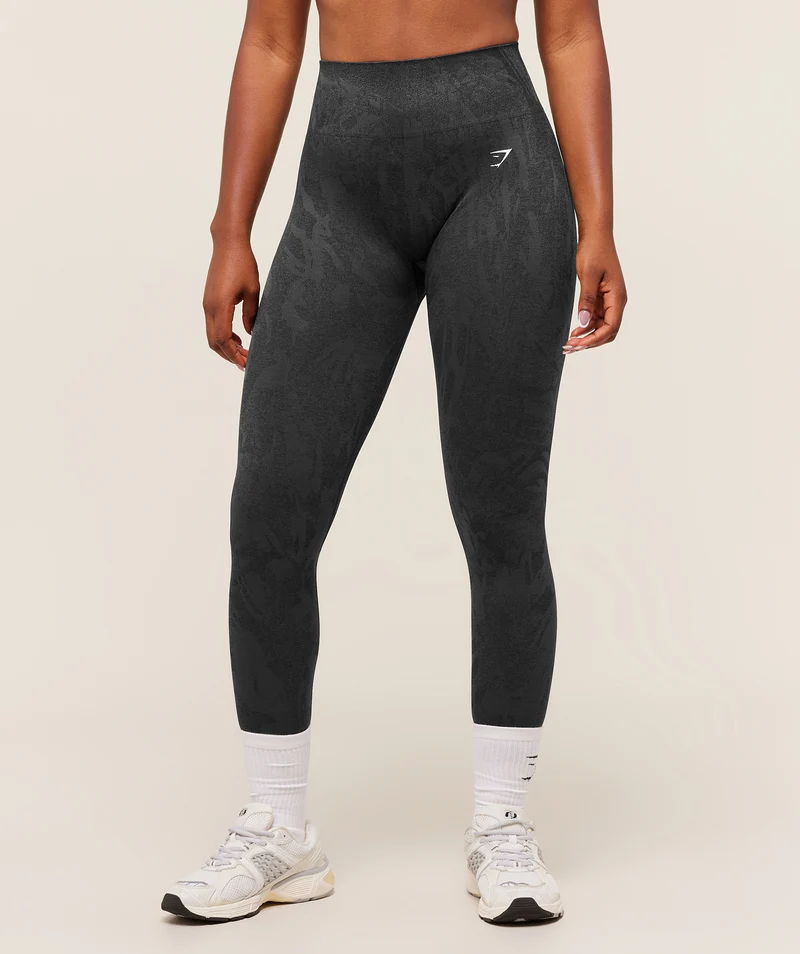 Gymshark Adapt Camo Seamless Leggings - Asphalt Grey/Black