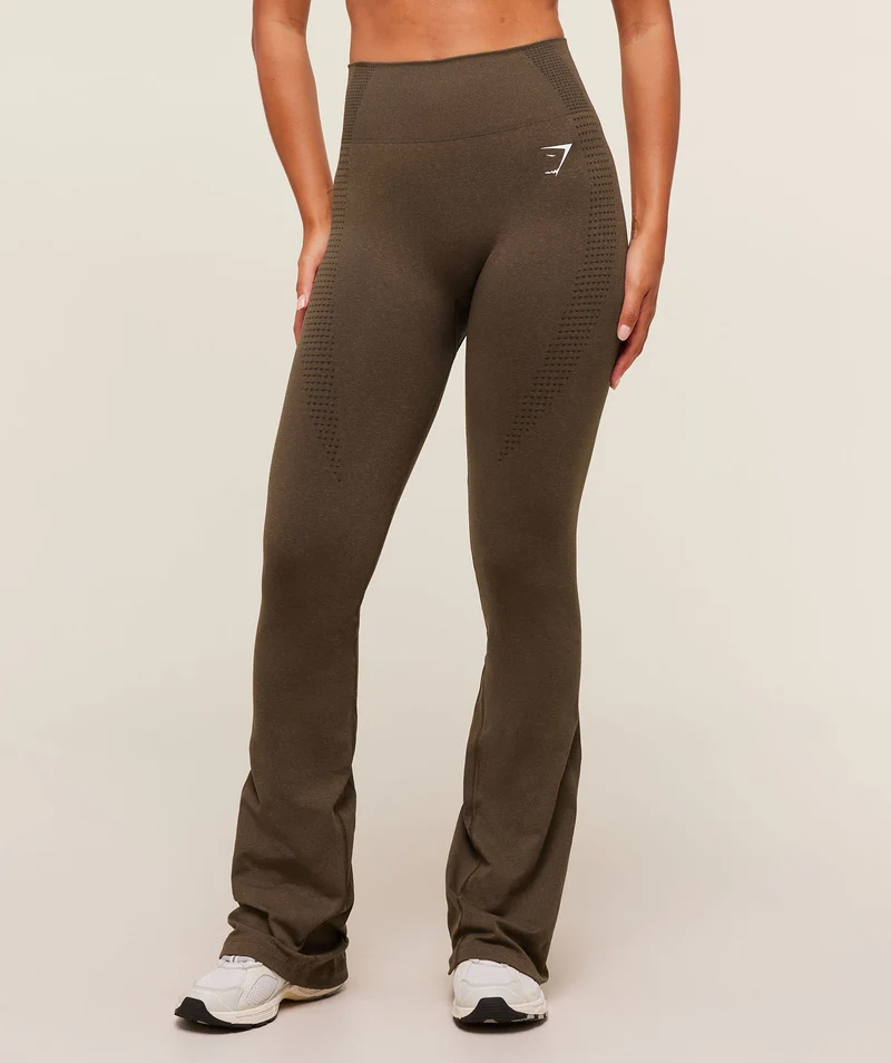 Gymshark Vital Sculpt Seamless Flared Legging - Espresso Marl