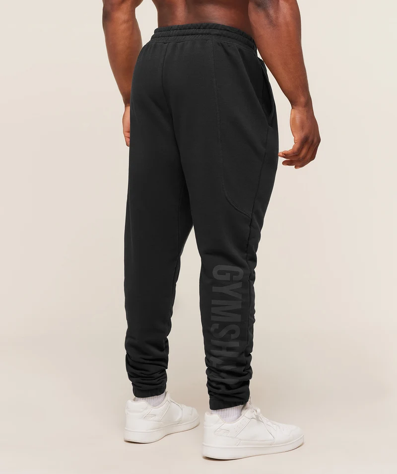 Gymshark Power Joggers Tall - Black/Asphalt Grey