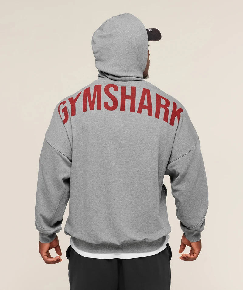 Gymshark Power Oversized Hoodie - Charcoal Core Marl