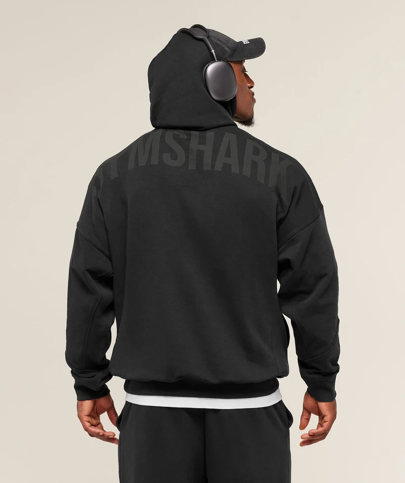 Gymshark Power Oversized Hoodie - Black/Asphalt Grey