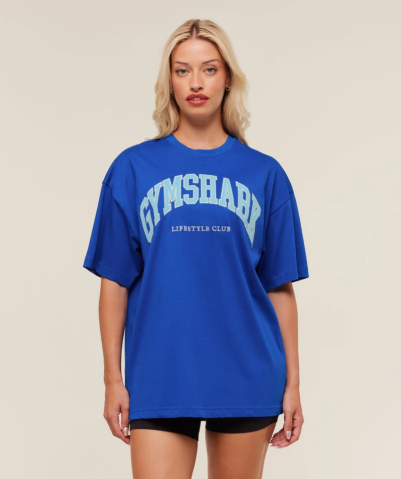 Gymshark Collegiate Graphic T-Shirt - Athletic Blue