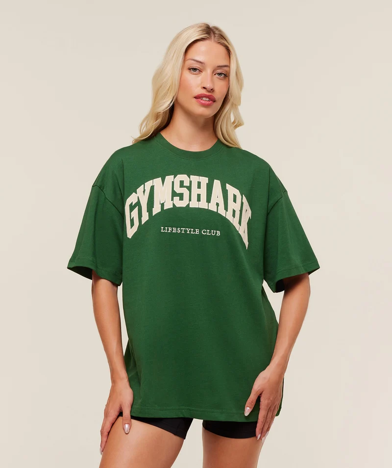 Gymshark Collegiate Graphic T-Shirt - Athletic Green