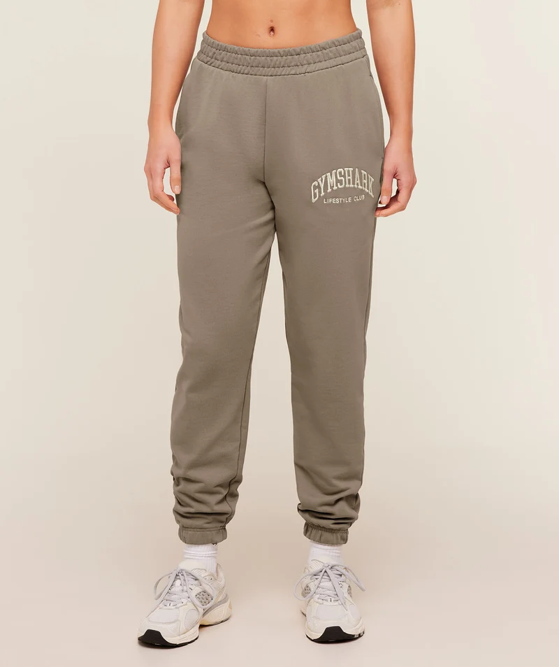 Gymshark Collegiate Graphic Joggers - Lifestyle Brown
