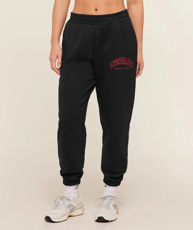 Gymshark Collegiate Graphic Joggers - Black