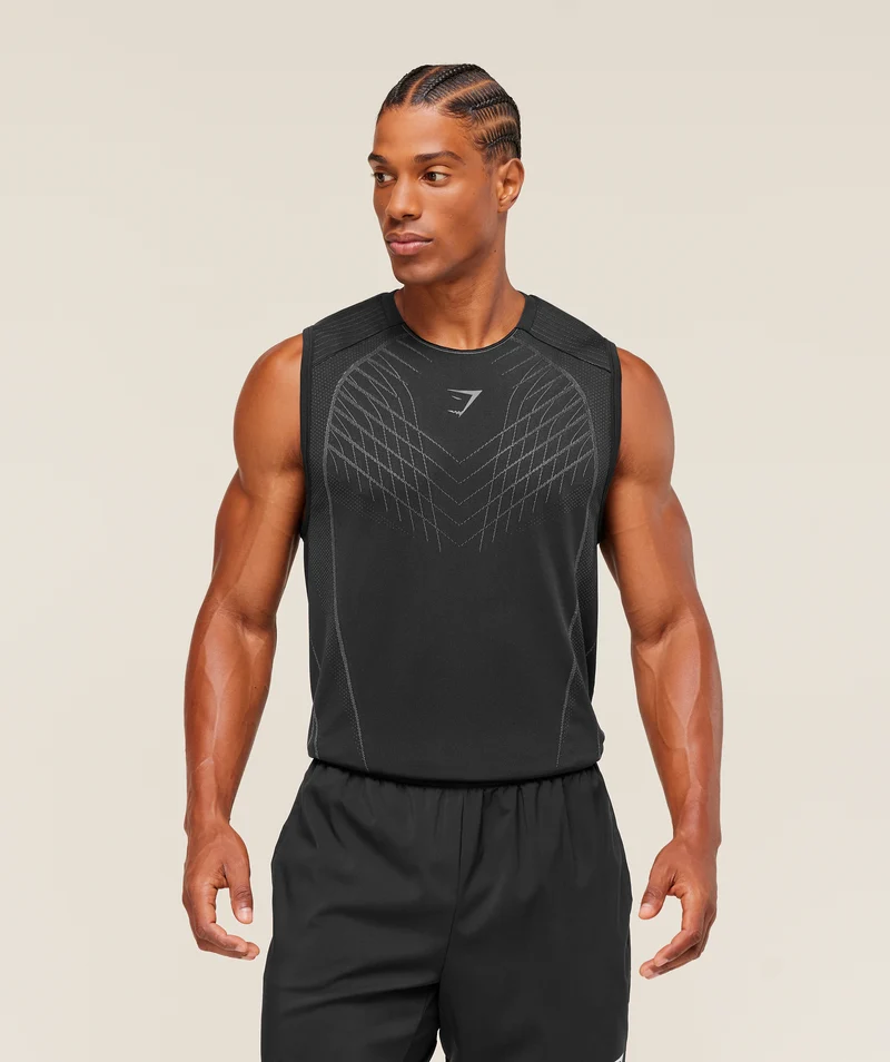 Gymshark Apex Seamless Tank - Black/Dark Grey
