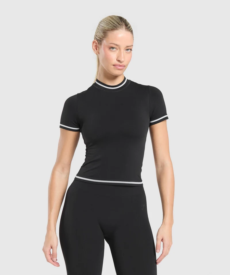 Gymshark Contrast Seamless T-Shirt - Black
