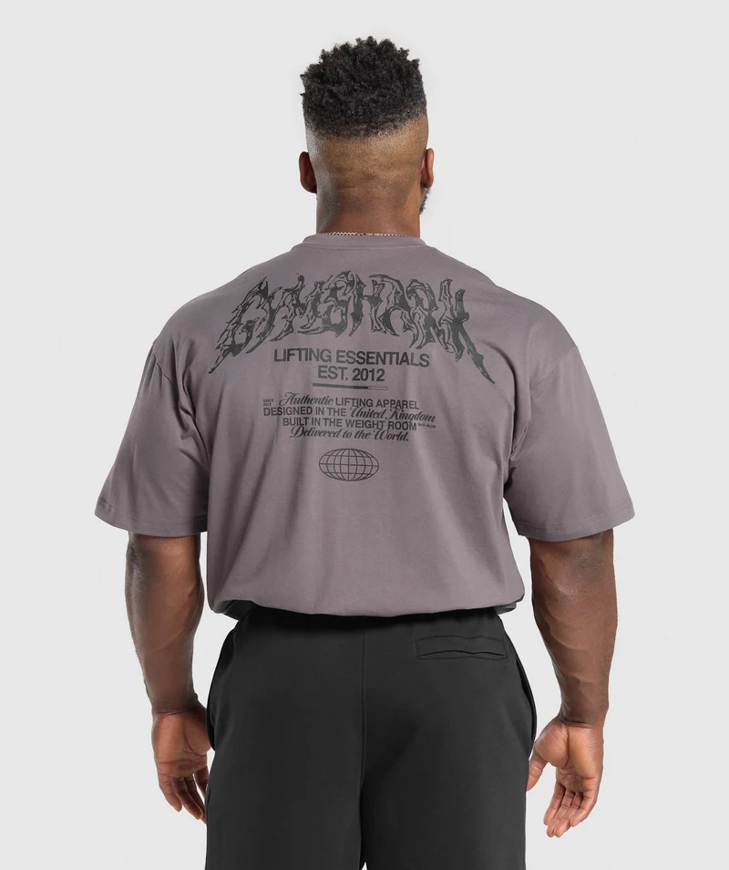Gymshark Metal Lifting Graphic T-Shirt - Brushed Purple