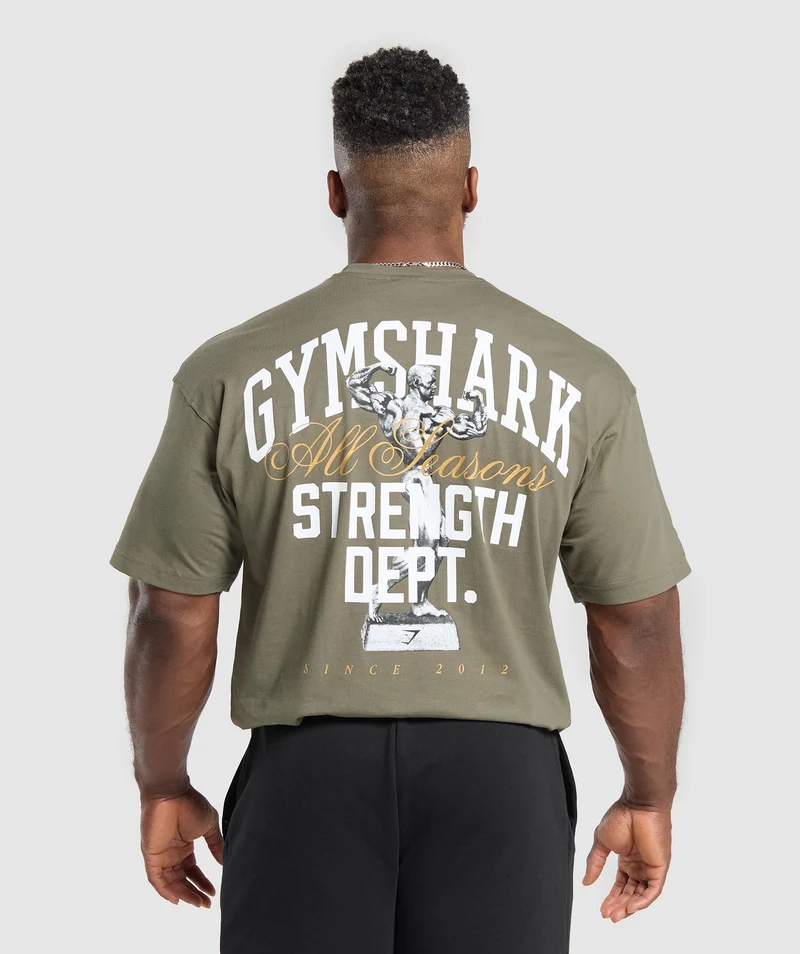 Gymshark Trophy Graphic T-Shirt - Base Green
