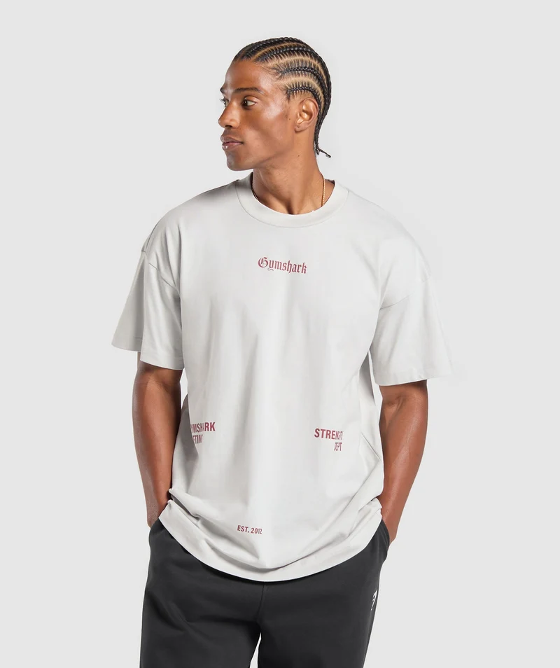 Gymshark Lifting Club Apparel Graphic T-Shirt - Metal Grey