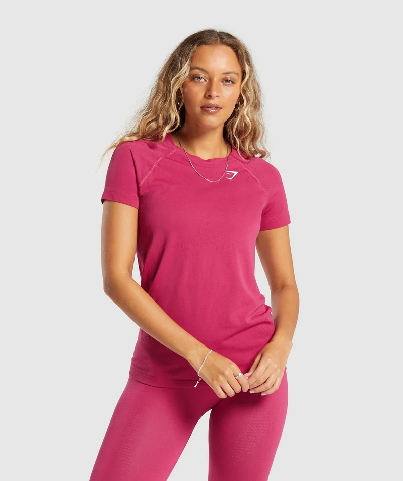Gymshark Vital Seamless 2.0 Light T-Shirt - Vintage Pink/ Marl