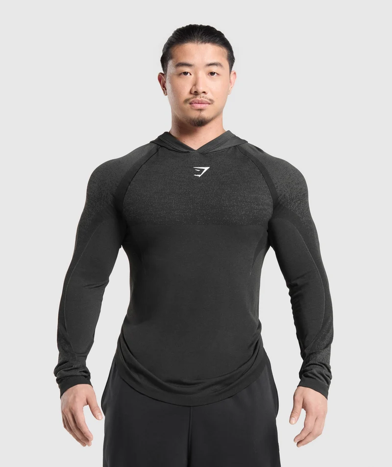 Gymshark Shadow Seamless Hoodie - Black