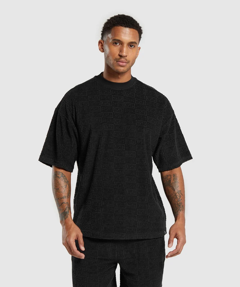 Gymshark Towelling T-Shirt - Black