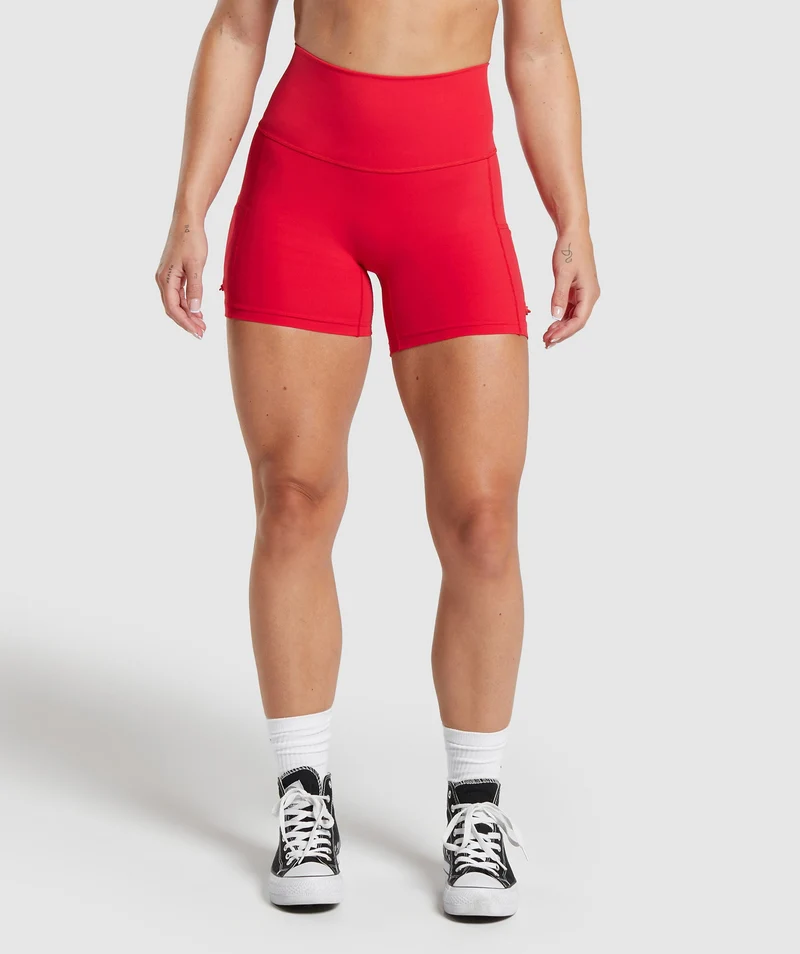 Gymshark Legacy Logo Tight Shorts - Jamz Red