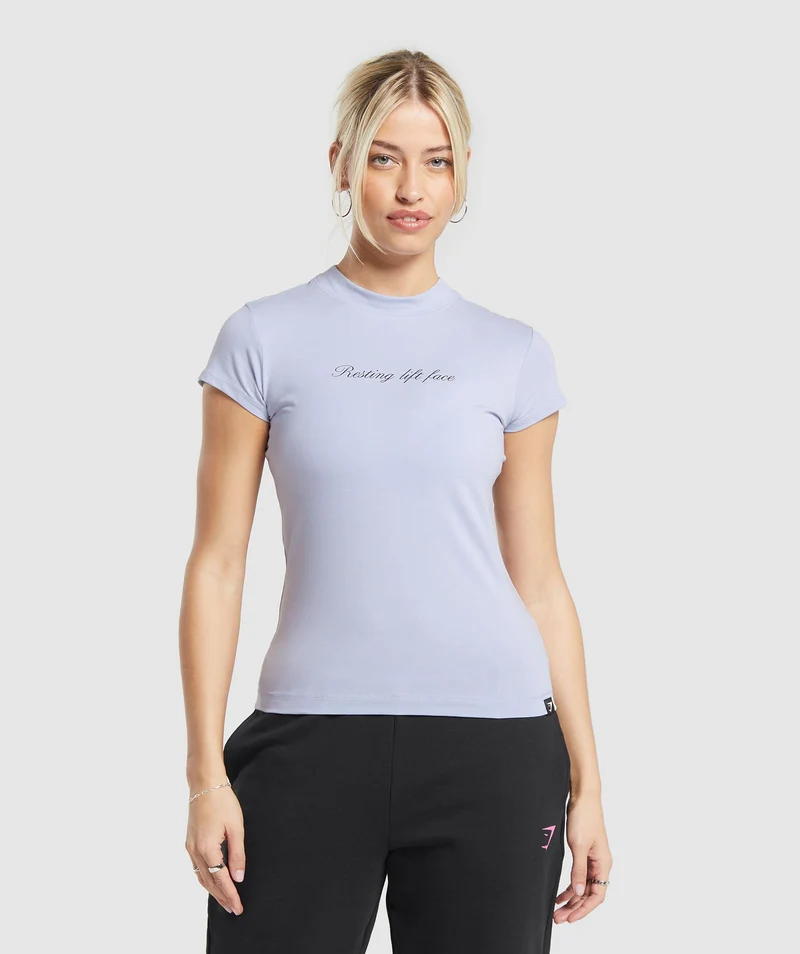 Gymshark Tattoo T-Shirt - Silver Lilac
