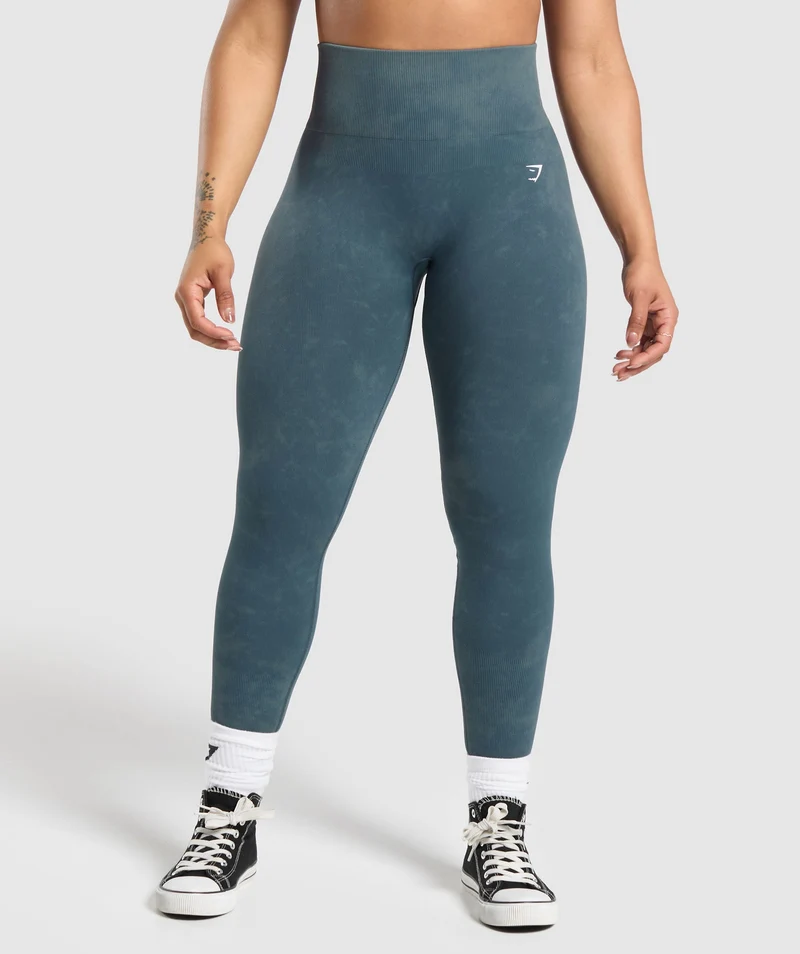 Gymshark Gains Seamless Legging - Titanium Blue