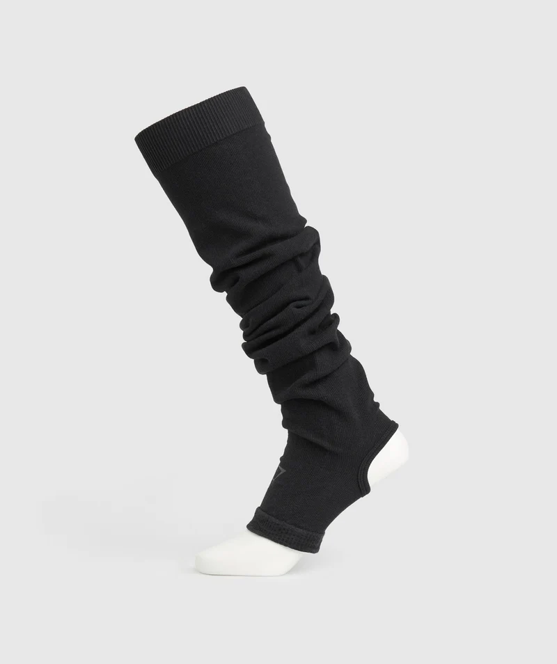 Gymshark Ribbed Cotton Seamless Leg warmers - Black
