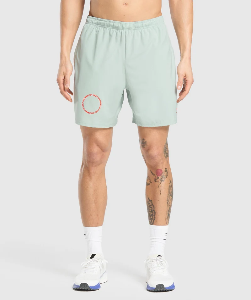 Gymshark Keep Showing Up 7" Shorts - Morning Blue