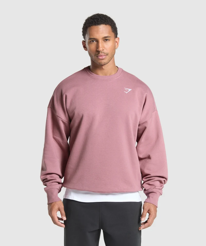Gymshark Crest Oversized Crew - Calm Pink