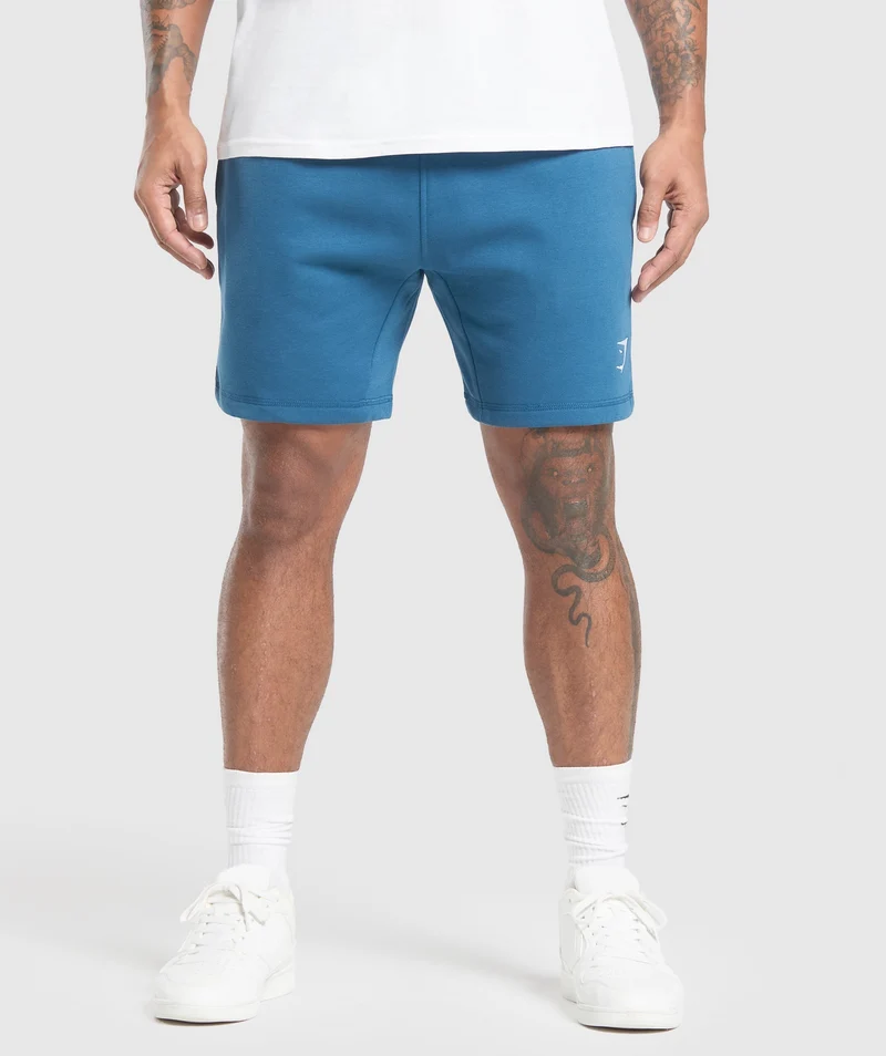 Gymshark Crest 7" Shorts - Success Blue