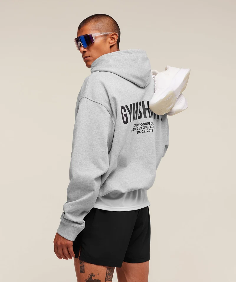 Gymshark Conditioning Club Hoodie - Light Grey Core Marl