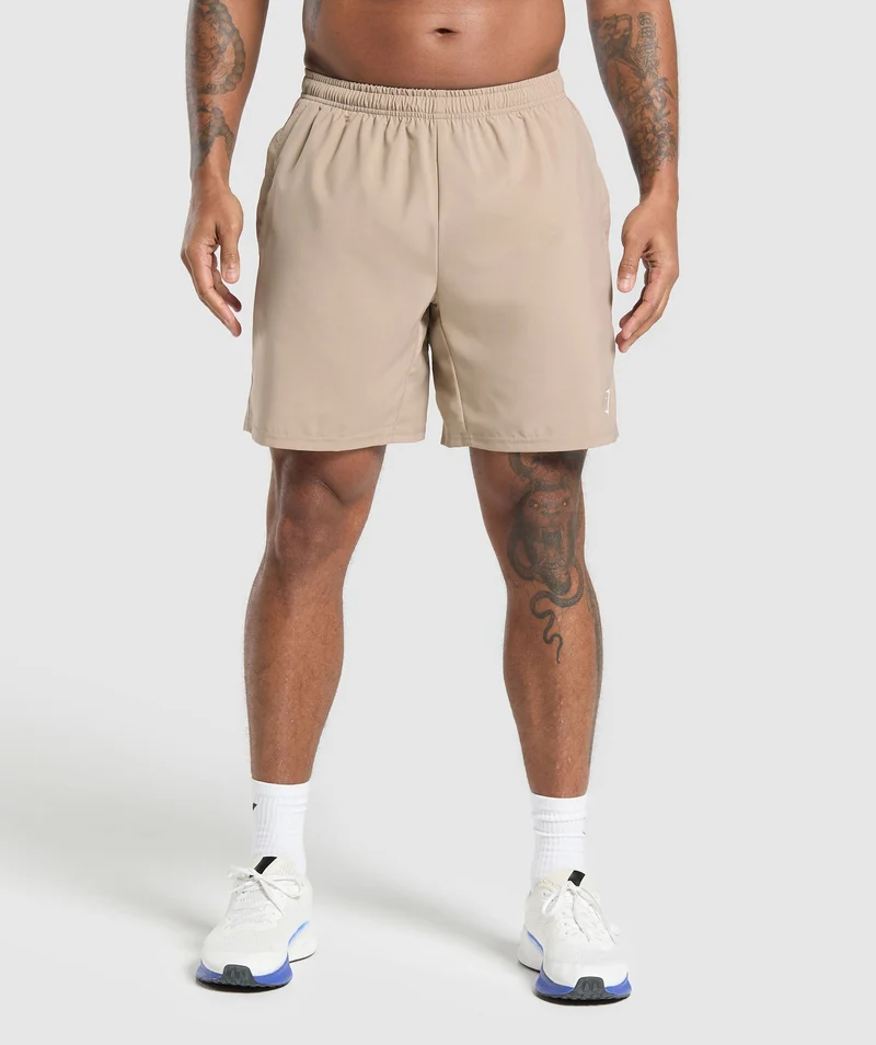 Gymshark Arrival 7" Shorts - Cement Brown