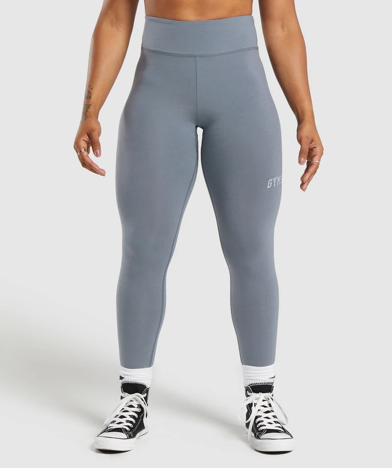 Gymshark Lifting Logo Leggings - Iron Blue