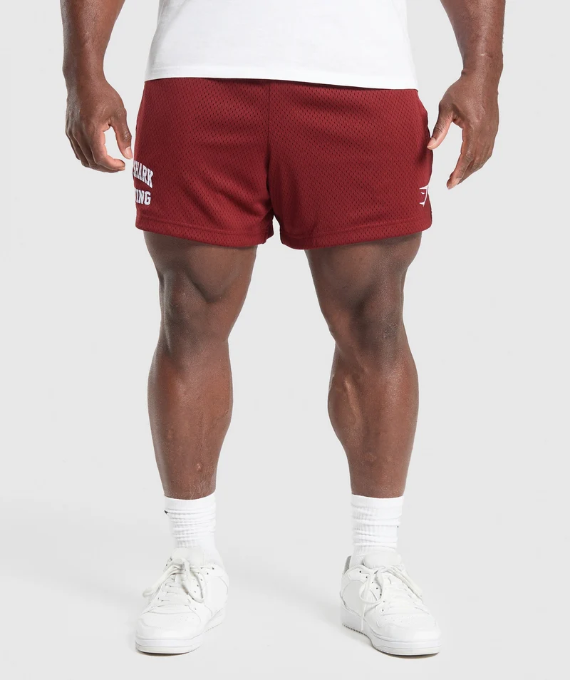 Gymshark Lifting Mesh 5" Shorts - Sets Red
