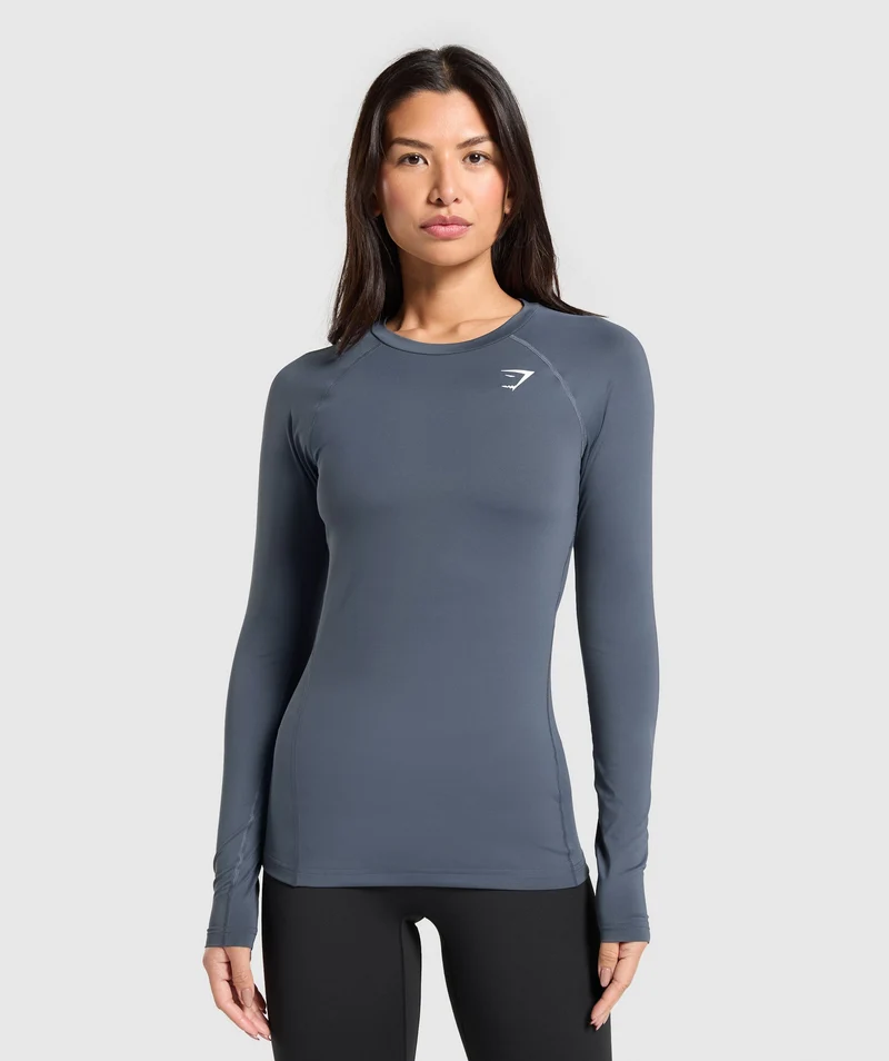 Gymshark Training Baselayer Long Sleeve Top - Titanium Blue