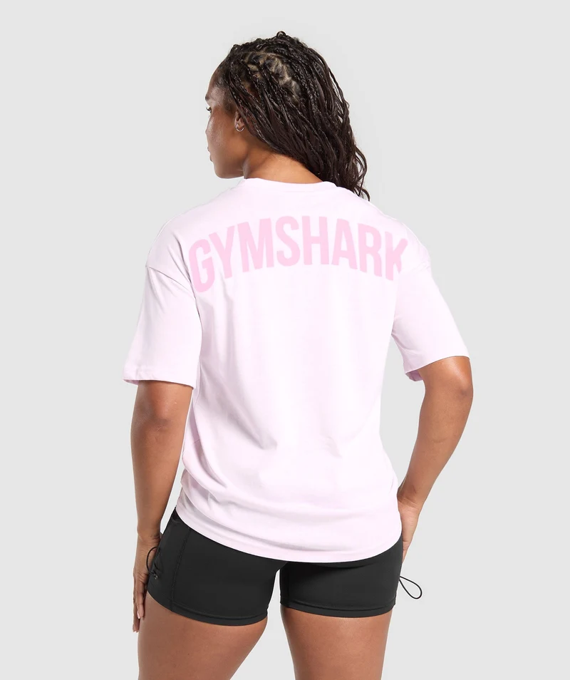 Gymshark Power Oversized T-Shirt - Ice Pink