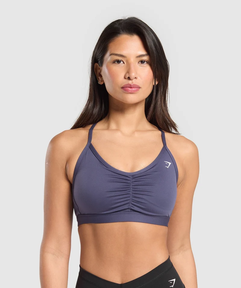 Gymshark Ruched Sports Bra - Weighted Purple