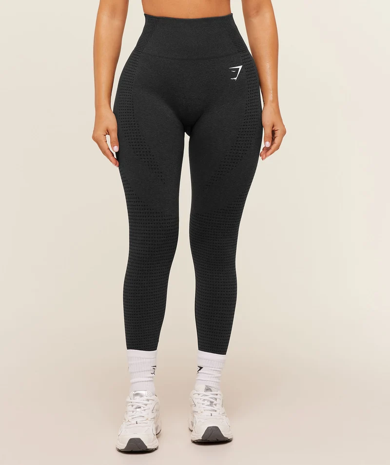 Gymshark Vital Seamless Short Leggings - Black Marl