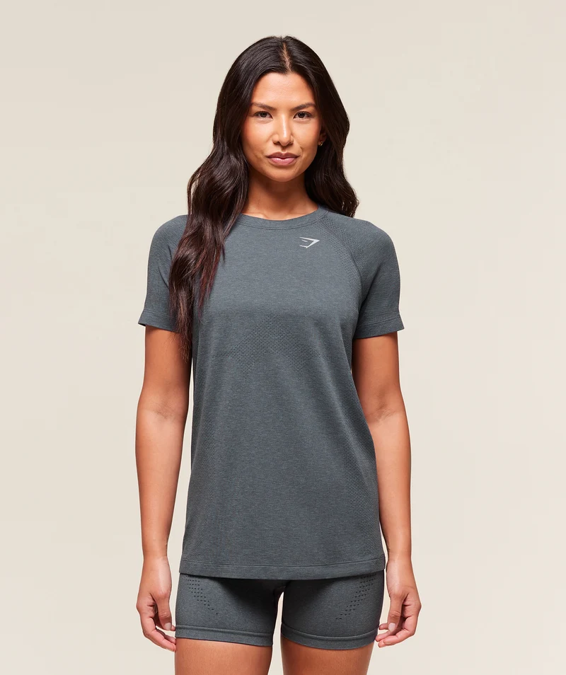 Gymshark Vital Seamless 2.0 Light T-Shirt - Strong Grey/ Marl
