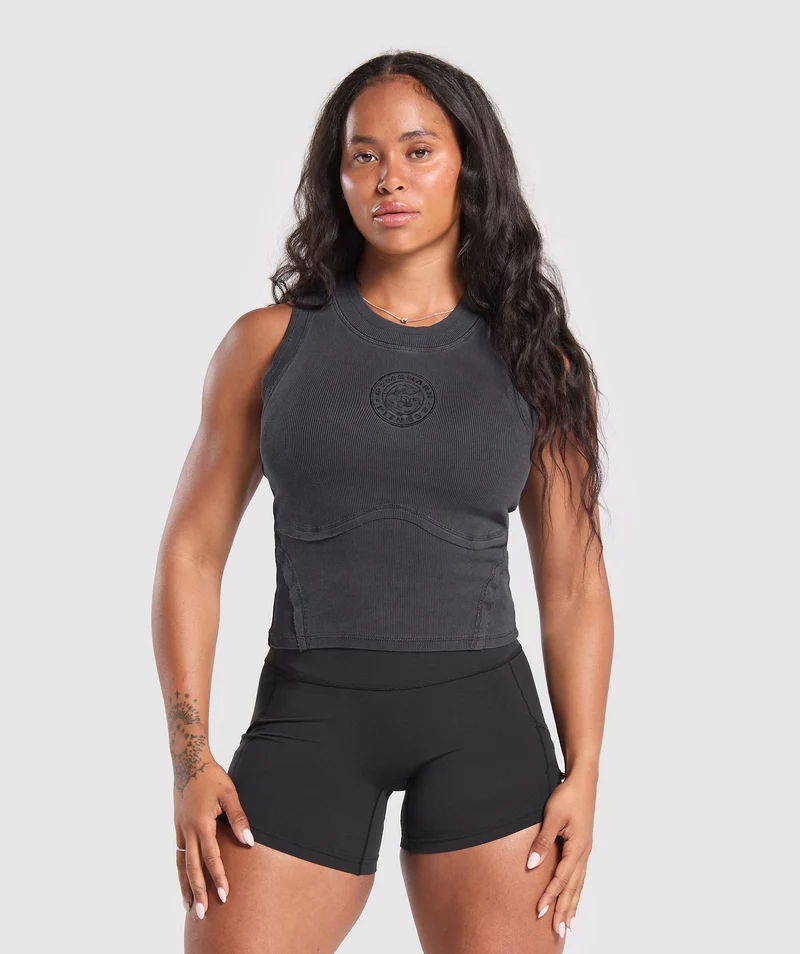 Gymshark Premium Legacy Tank - Black/Pigment Dye